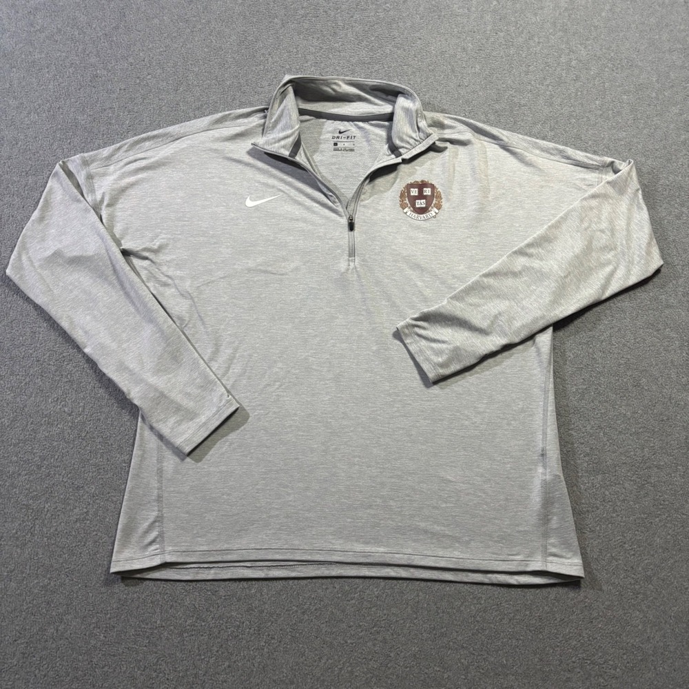 Nike Dri-Fit Harvard Pullover Women's Large Grey Half Zip Heathered W53796